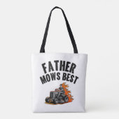Vader maait beste grappige vader vuur vlam grasmaa tote bag (Achterkant)