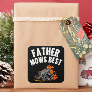 Vader maait beste grappige vader vuur vlam grasmaa vierkante sticker