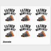 Vader maait beste grappige vader vuur vlam grasmaa vierkante sticker (Vel)