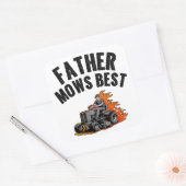 Vader maait beste grappige vader vuur vlam grasmaa vierkante sticker (Envelop)