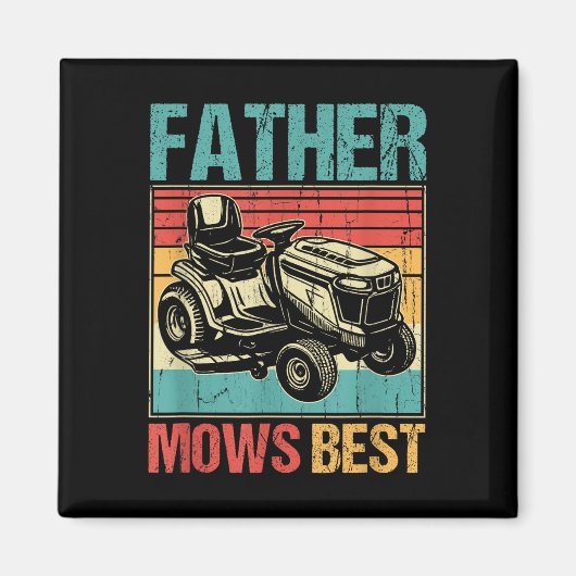 Vader maait het beste, gazon maaien papa, grappig magneet (Voorkant)