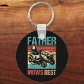 Vader maait het beste, gazon maaien papa, grappig sleutelhanger (Voorkant)