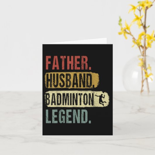 Vader Man Badminton Legend Badminton Dad Fath Kaart (Gele Bloem)