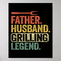 Vader Man Grillen Legende Barbecue Grappig Varken