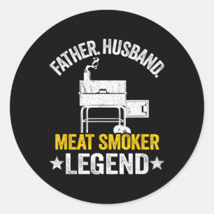 Vader man vlees roker legende grillen vader vlees ronde sticker