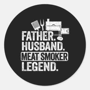 Vader man vlees roker legende grillen vader vlees ronde sticker