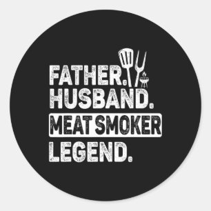 Vader man vlees roker legende grillen vader vlees ronde sticker