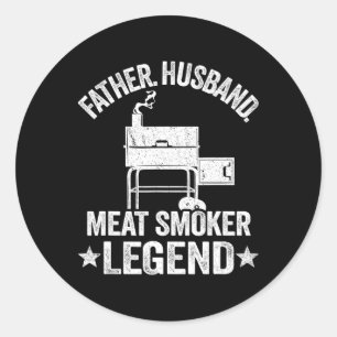 Vader man vlees roker legende grillen vader vlees ronde sticker