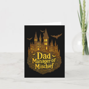 Vader Manager van Mischief Funny Halloween Dad Wiz Kaart