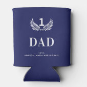 Vader marineblauw wit namen blikjeskoeler (Achterkant)