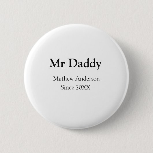 Vader meneer sinds jaar naam ouders vader naam g ronde button 5,7 cm (Voorkant)