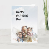 Vader met 2 dochters Vaderdag Kaart (Voorkant)