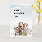 Vader met 2 dochters Vaderdag Kaart (Gele Bloem)