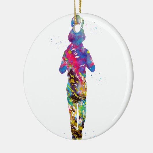 Vader met dochter keramisch ornament (Links)