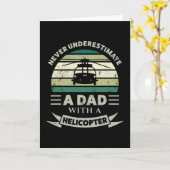 Vader met een helikopter Funny cadeau Vaderdag Man Kaart (Gele Bloem)