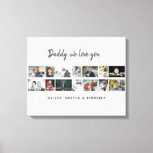 Vader met Kinder familie 14 Fotocollage Keepsake Canvas Afdruk