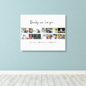 Vader met Kinder familie 14 Fotocollage Keepsake Canvas Afdruk (Insitu (Houten vloer))