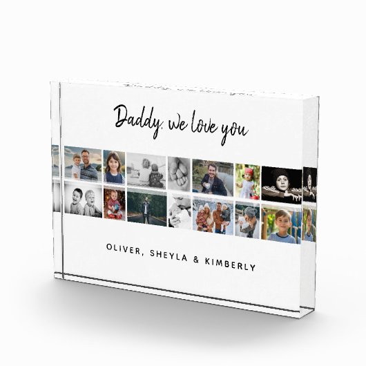 Vader met Kinder familie 14 Fotocollage Keepsake Fotoblokken (Rechts)