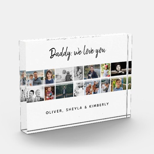 Vader met Kinder familie 14 Fotocollage Keepsake Fotoblokken (Links)