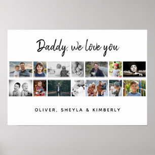 Vader met Kinder familie 14 Fotocollage Keepsake Poster