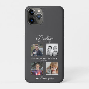 Vader met Kinder familie Daddy 4 Collage Case-Mate iPhone Case