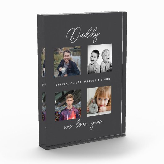 Vader met Kinder familie Daddy 4 Collage Fotoblokken (Links)