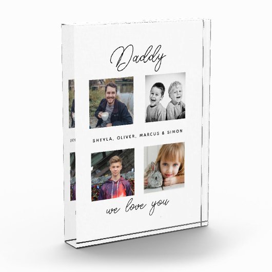 Vader met Kinder familie Daddy 4 Collage Fotoblokken (Links)