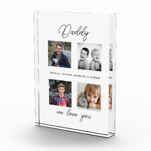 Vader met Kinder familie Daddy 4 Collage Fotoblokken (Rechts)