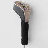 Vader met Kinder familie Daddy 4 Collage Golfheadcover (Schuin)