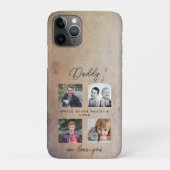 Vader met Kinder familie Daddy 4 Fotocollage Case-Mate iPhone Case (Achterkant)