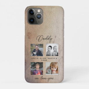 Vader met Kinder familie Daddy 4 Fotocollage Case-Mate iPhone Case