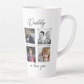 Vader met Kinder familie Daddy 4 Fotocollage Latte Mok (Rechts)