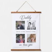 Vader met Kinder Familie Daddy Fotocollage Hangend Wandkleed (Voorkant)