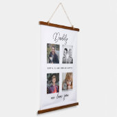 Vader met Kinder Familie Daddy Fotocollage Hangend Wandkleed (Gebogen)