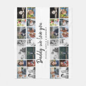 Vader met Kinder Familie Papa 14 Fotocollage Fleece Deken (Voorkant)