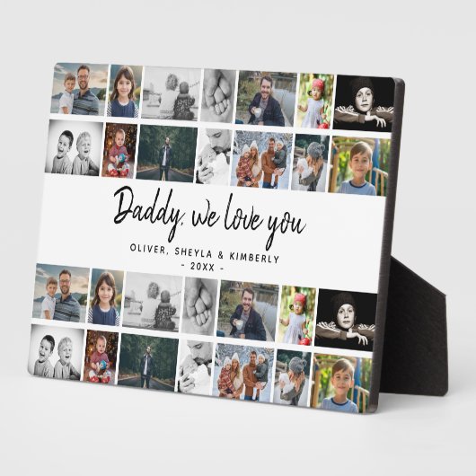 Vader met Kinder Familie Papa 14 Fotocollage Fotoplaat (Zijkant)