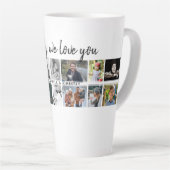 Vader met Kinder Familie Papa 14 Fotocollage Latte Mok (Rechterhoek)