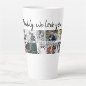 Vader met Kinder Familie Papa 14 Fotocollage Latte Mok (Voorkant)