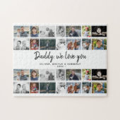Vader met Kinder Familie Papa 14 Fotocollage Legpuzzel (Horizontaal)