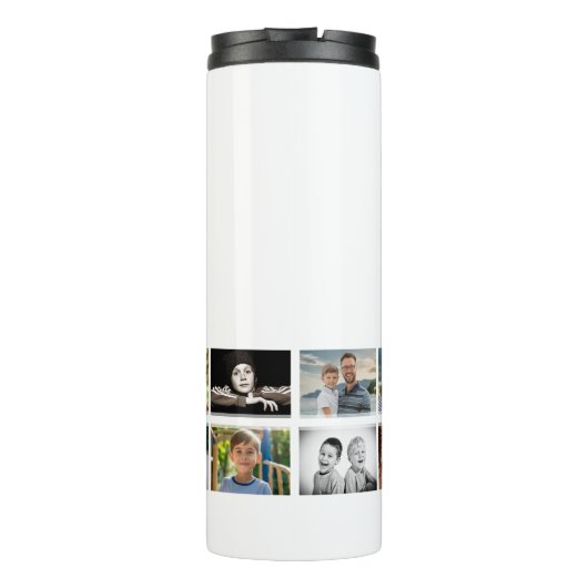 Vader met Kinder Familie Papa 14 Fotocollage Thermosbeker (Achterkant)