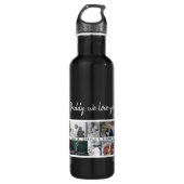 Vader met Kinder Familie Papa 14 Fotocollage Waterfles (Voorkant)