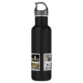 Vader met Kinder Familie Papa 14 Fotocollage Waterfles (Achterkant)