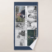 Vader met Kinder familie Papa 6 Foto Collage Badhanddoek (Badhanddoek)