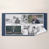 Vader met Kinder familie Papa 6 Foto Collage Badhanddoek (Badhanddoek)