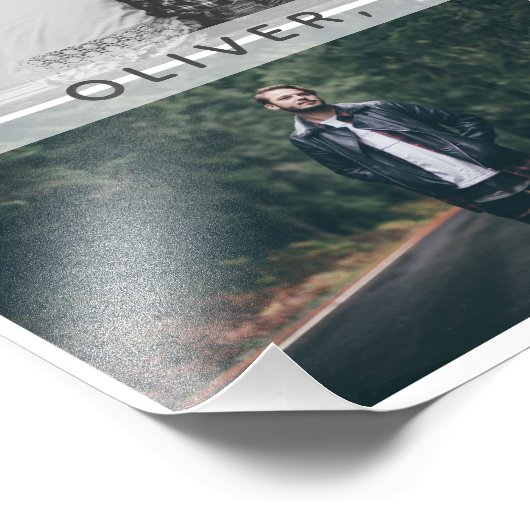 Vader met Kinderen en familie Papa 6 Collage Foto Afdruk (Hoek)