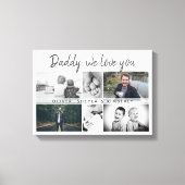 Vader met Kinderen en familie Papa 6 Foto Canvas Afdruk (Voorkant)