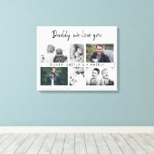 Vader met Kinderen en familie Papa 6 Foto Canvas Afdruk (Insitu (Houten vloer))