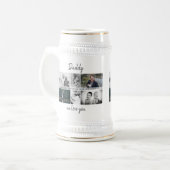 Vader met Kinderen en familie Papa 6 Foto Collage Bierpul (Voorkant links)