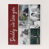 Vader met Kinderen en familie Papa 6 Foto Collage Legpuzzel (Verticaal)