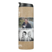 Vader met Kinderen en familie Papa 6 Foto Collage Thermosbeker (Geroteerd rechts)